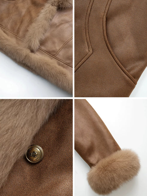 Women’s Mid-Length Down Coat with Fox Fur Hood | 90% White Goose Down Winter Jacket