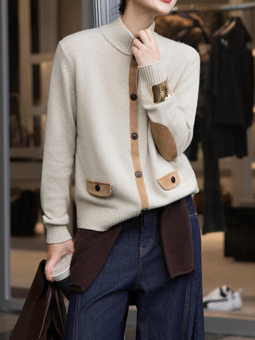 Retro Elegant Old Money Style Cashmere Cardigan Coat