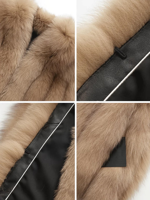 Women’s Fox Fur Vest | Short Winter Gilet Inspired by Finnish Saga Furs Style