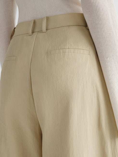 Chic Style Micro-Pleated Cotton-Silk Blend Washed Fabric Commuter Versatile Scythe Balloon Casual Pants