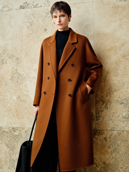 100% Pure Cashmere Double-Faced Coat for Women – Luxury Minimalist Overcoat “Silent Elegance Collection”, Available in Five Colors