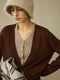 Elegant Wool Knit Cardigan | V-Neck Fake Two-Piece Design | Versatile Autumn Winter Sweater Coat for Women