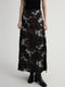 Marble Print Side Slit A-Line Skirt | Elastic Waist Long Midi Skirt