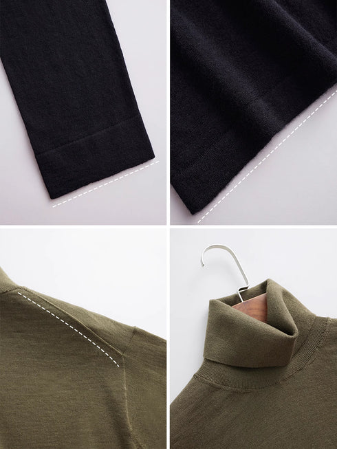 Women’s Heavyweight Pure Wool Turtleneck Sweater | Biella Superfine Merino, Relaxed Quiet-Luxury Fit