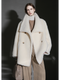 Luxury Teddy Wool Coat for Women – Double-Faced Wool Overcoat with Oversized Lapel, Warm Fuzzy Winter Jacket
