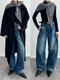 Women’s 100% Cotton Slim Fit Denim Jeans | Vintage Blue Sculpted Panel Scythe-Cut Design Pants