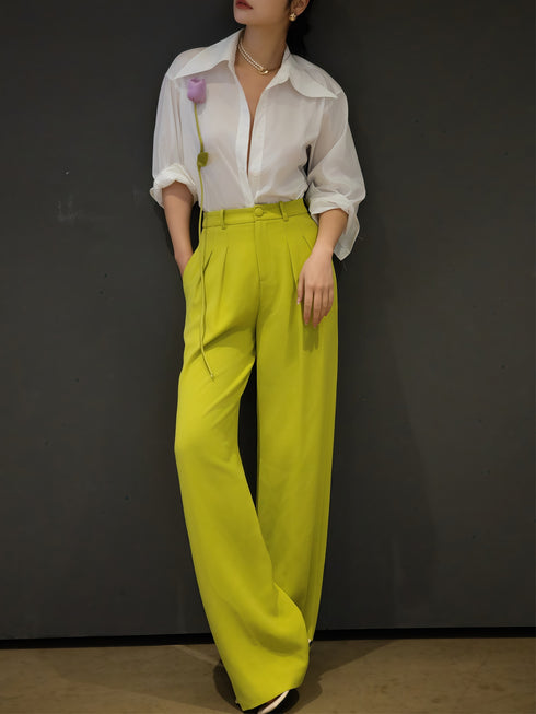 Simple 3D Tulip White Long-Sleeve Shirt – Loose-Fit Versatile Top
