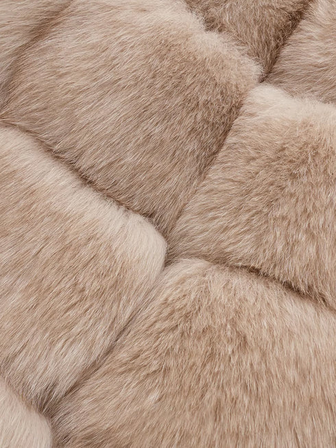 Women’s Short Fox Fur Coat | Chic Winter Jacket with Soft Fluffy Texture