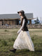 French Romantic Lace Hollow Skirt with Heavy Embroidery | Autumn Elegant A-Line Midi Skirt