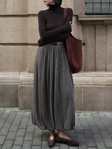 Featherlight Cashmere Wool Romantic Atmosphere Cake Top & Skirt Set – Ethereal, Elegant Layered Design