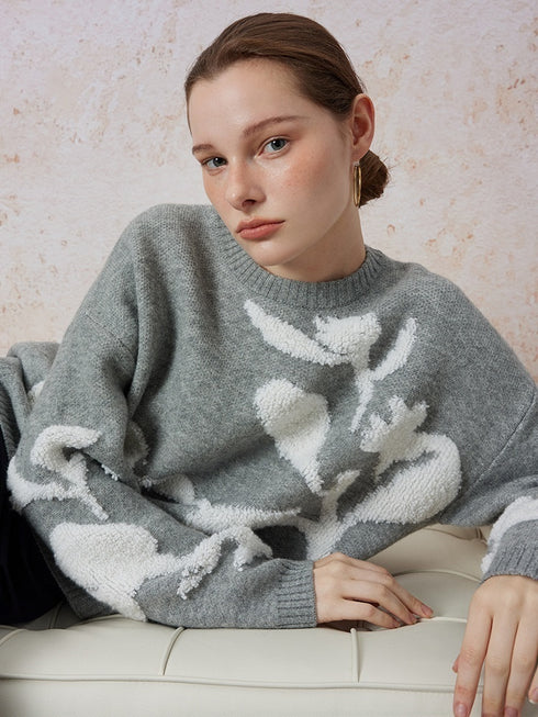 Designer Niche Wool Pullover | Loose-Fit Minimalist Sweater with Lazy Chic Style