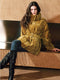 Ripple-Pattern Crinkled Velvet Down Coat for Women – High-Warmth 90% White Duck Down Stand-Collar Belted Puffer Jacket