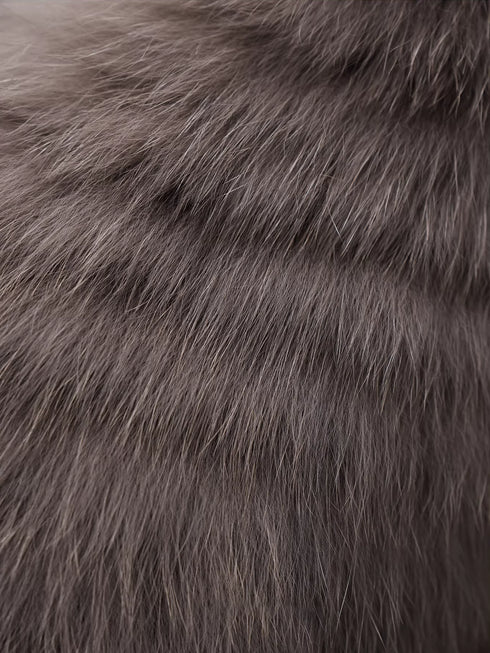 Women’s Long Double-Faced Wool Coat with Fox Fur Collar | 2025 Winter Wool Overcoat