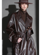 Women’s Sheepskin Leather Trench Coat – Niche Fashion Loose-Fit Mid-Length Stylish Leather Outerwear