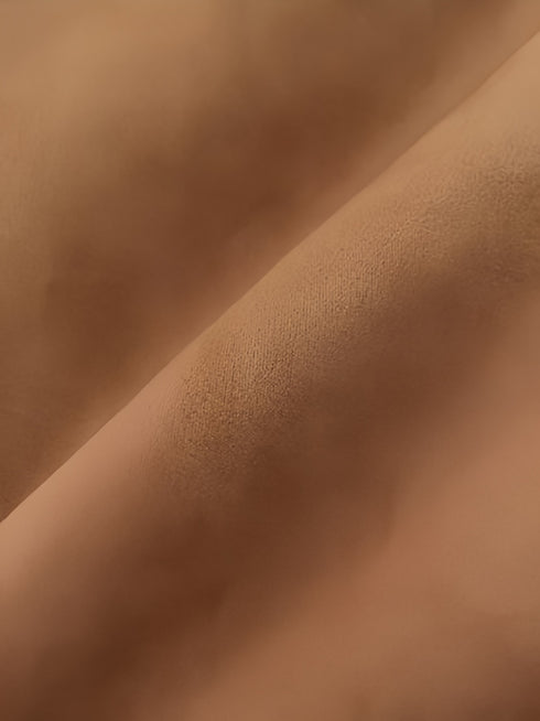 Color-Contrast Shearling Hooded Coat for Women — Mid-Length Faux Sheepskin Jacket with Raw-Edge Trim