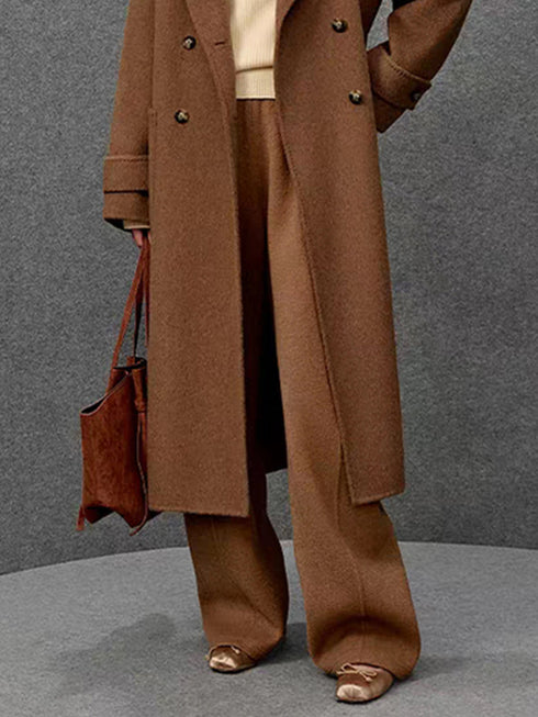 Women's Wool Straight-Leg Casual Pants – Curved Slimming Winter Trousers, New Arrival