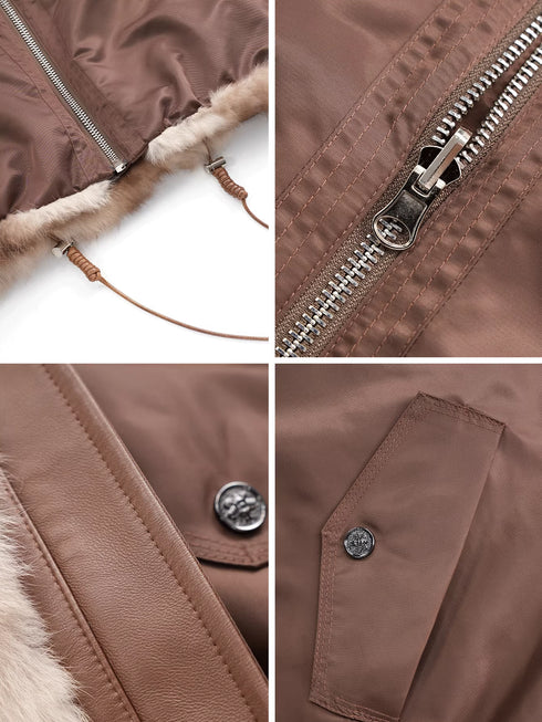 Women’s Reversible Fur Parka Jacket | Short Winter Coat with Soft Plush Design