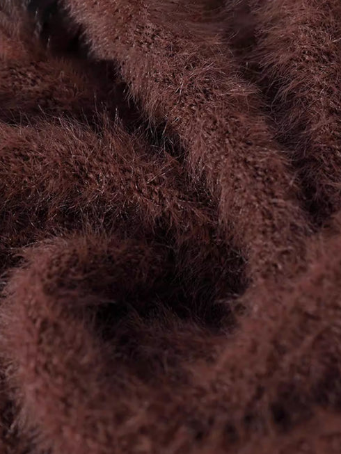 Women's Half-Turtleneck Knit Poncho with Asymmetric Hem and Fringe – Cozy Open-Front Sweater Cape