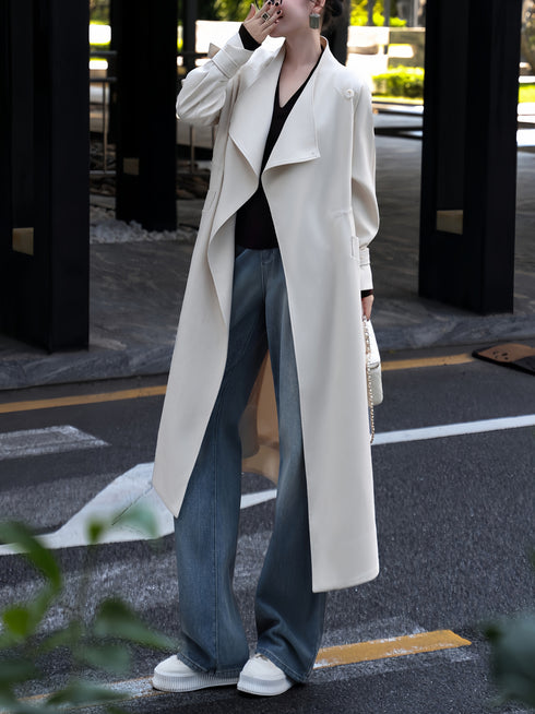 Oversized British Trench Coat – Relaxed Knee-Length Autumn Outerwear