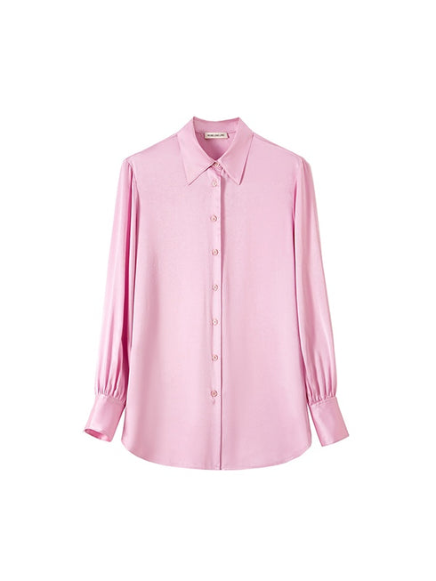 Luxury 22MM Silk Crepe de Chine Blouse – Minimalist Long-Sleeve Mulberry Silk Shirt