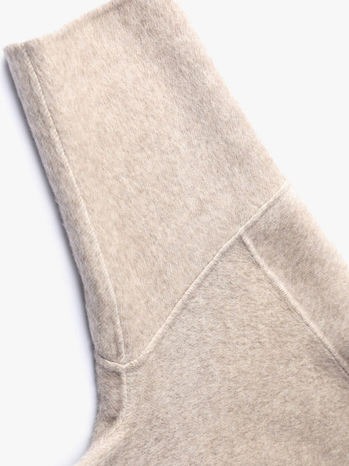 Tailored Wool, Camel & Yak Hair Coat with Complimentary Triangle Scarf – Old Money Style Double-Faced Wool Overcoat for Women Fall/Winter