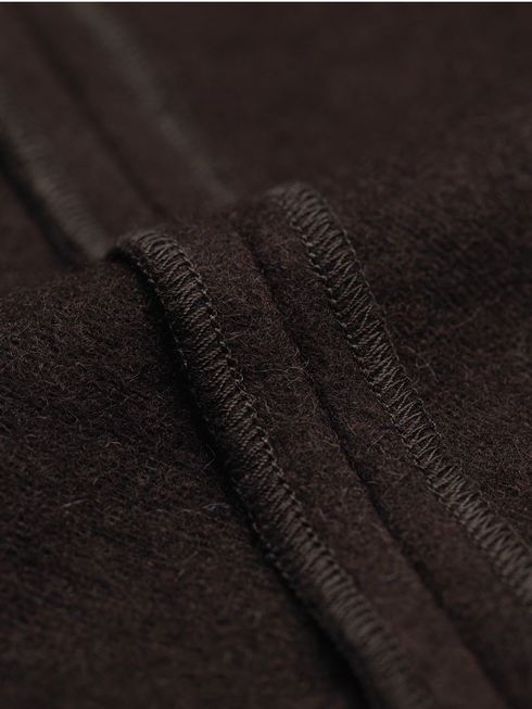 French Holiday Style Beaded Bias-Cut Wool Midi Skirt for Women – Slimming A-Line Design