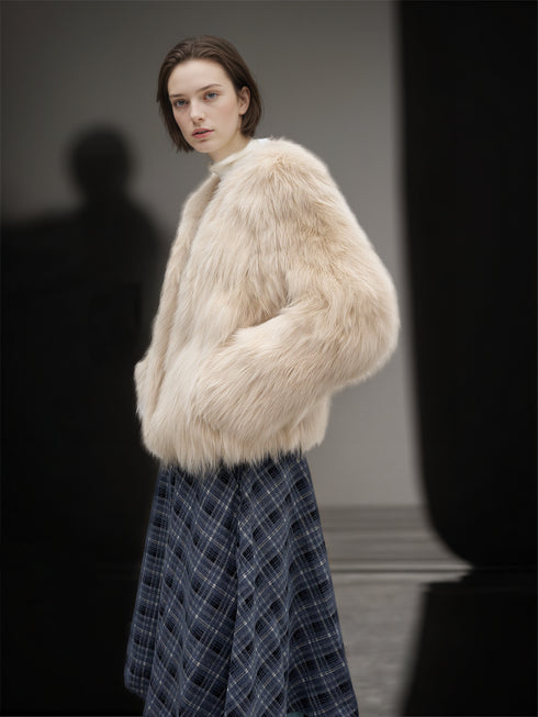 Women’s Fox Fur Jacket | Slim Fit Short Winter Coat Inspired by Finnish Design