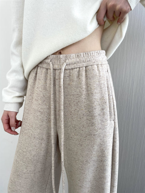 Thick Fleece-Lined Lounge Pants for Women | Soft Draped Plush Sweatpants with Warm and Skin-Friendly Fabric