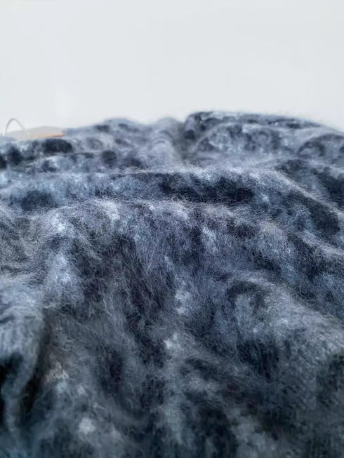 Women’s Leopard Print Cashmere Wool Sweater | Soft Brushed Knit Pullover for Fall Winter