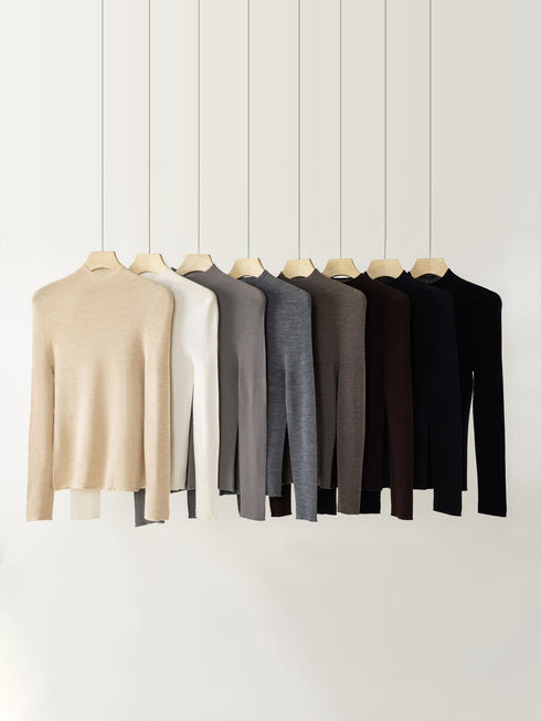 Women’s Italian Washable “Golden Wool” Seamless Base Layer Top