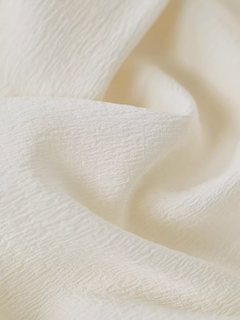 Women's Limited-Edition Heavyweight Crinkled Waffle Silk Ruffle Blouse – Elegant Fall Statement Shirt