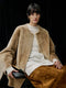 Nordic-Style Merino Shearling Coat – Oversized Relaxed Fit, Natural Shearling, Mid-Length Jacket