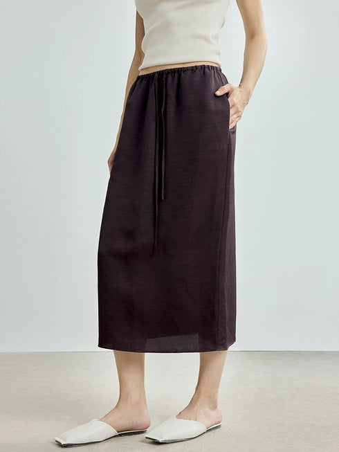 Minimalist Style Early Autumn Embroidered Stand Collar Shirt & Skirt Set (Sold Separately)