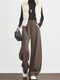 Women's Mocha Brown Wool Sweatpants – Thick Winter Old-Money Style Curved-Leg Athletic Trousers