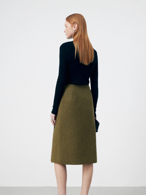 Japanese Hand-Beaded Firework Wool Skirt – Exclusive Custom-Spun Multicolor Premium Wool Blend