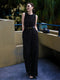 Women’s Black Sleeveless Jumpsuit – Elegant Wide-Leg One-Piece, Minimalist Commuter Style