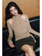Ultra-Fine Australian Wool & High-Density Tencel Cross Tie Lazy Knit Sweater – Faux Two-Piece Design