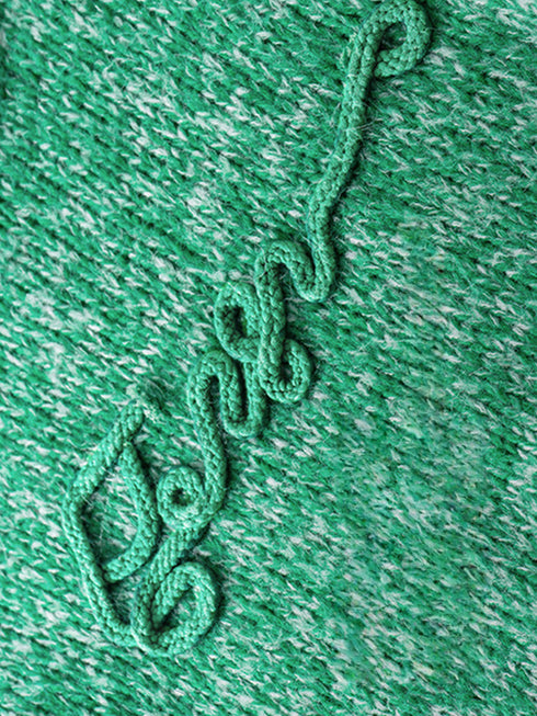 Green Wool Blend Speckled Knit Sweater for Women – Vintage Winter Pullover Top