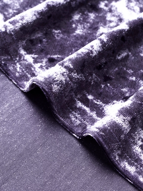 Elegant Purple Velvet Diamond-Touch High-Waist Midi Skirt for Women