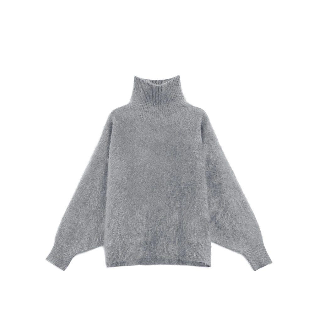 Heavyweight Brushed High-Neck Sweater for Women | Plush Fleece-Like Texture Winter Knit Pullover