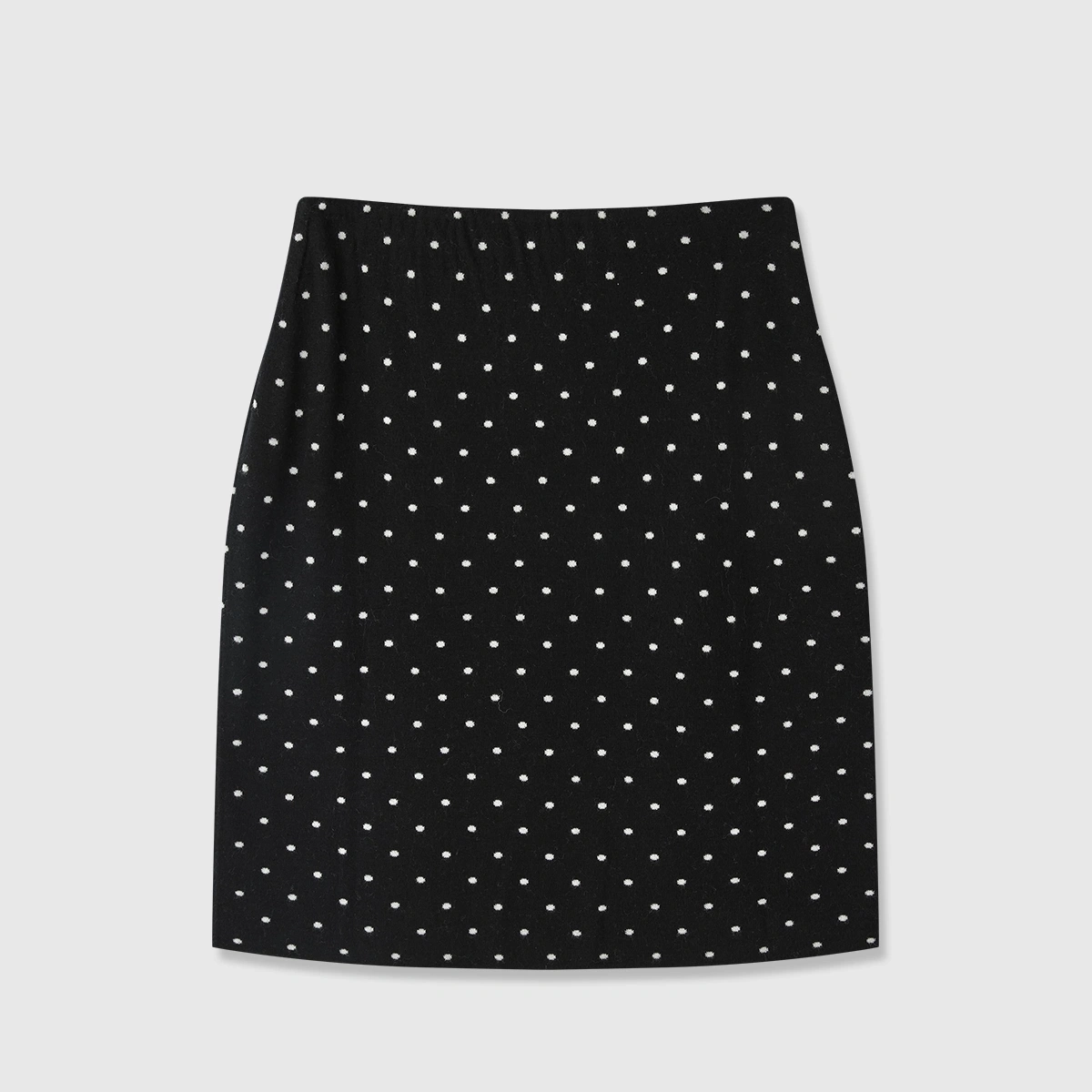 Vintage Double-Layer Jacquard Polka Dot Skirt | Mercerized Wool Knit Skirt
