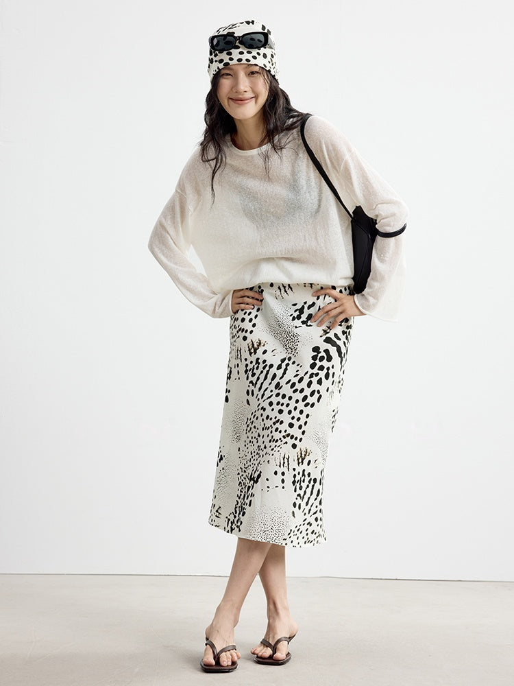 V-Neck Printed Blouse & Skirt Set – French Vacation Style, Sold Separately