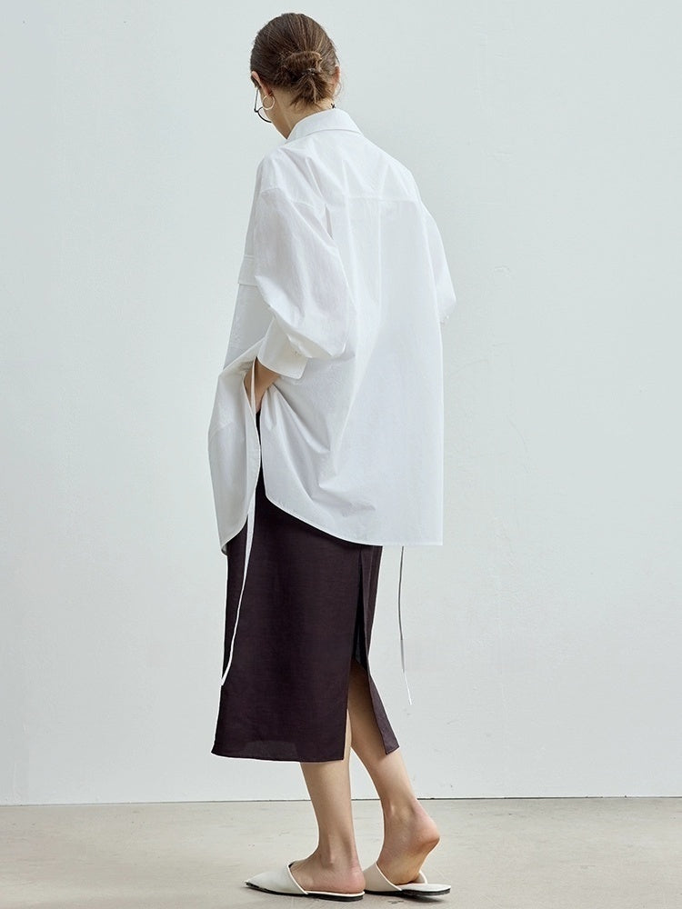 Early Autumn Casual Light Luxury Pure Cotton Long Sleeve Shirt – Women's Utility Outerwear