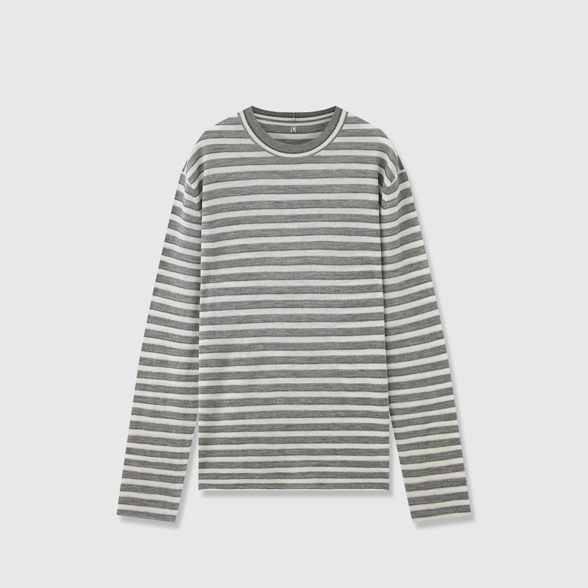 Minimalist Wool Striped Base Layer Top for Women – Coffee Brown & Soft Pink Fashion Knit