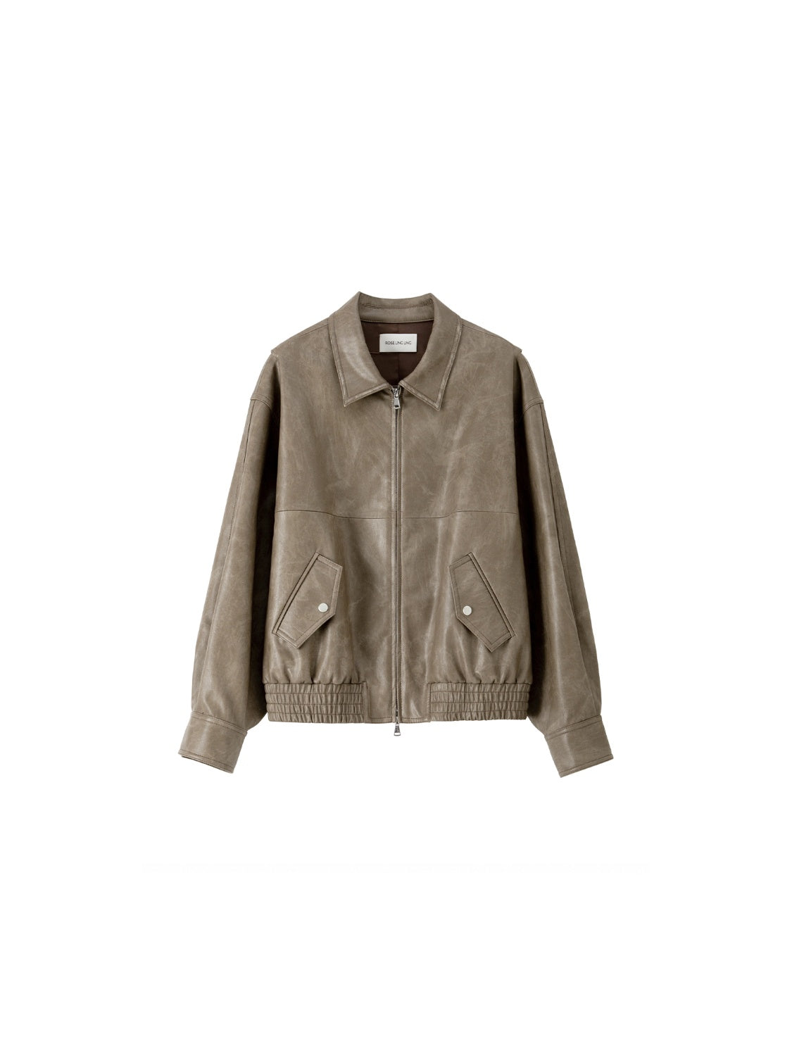 Vintage Brown Moto Jacket – Eco Leather Short Coat for Women with Lapel Collar