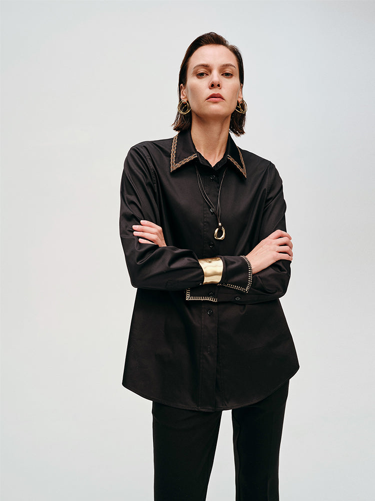 Original Nomad Series – Custom High-Density Stretch Satin Multi-Pattern Embroidered Versatile Shirt