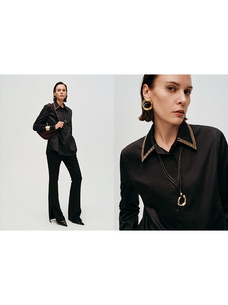Original Nomad Series – Custom High-Density Stretch Satin Multi-Pattern Embroidered Versatile Shirt