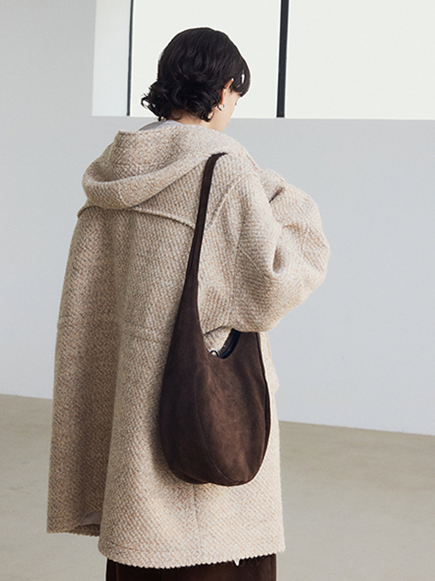 Wool-Blend Vintage Hooded Duffle Coat for Women – Loose Fit, Cozy Autumn-Winter Outerwear