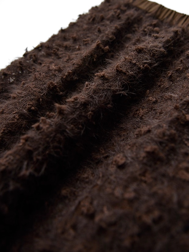 Vintage Lace Textured Mini Skirt for Women | Autumn-Winter Structured H-Line Slimming Design