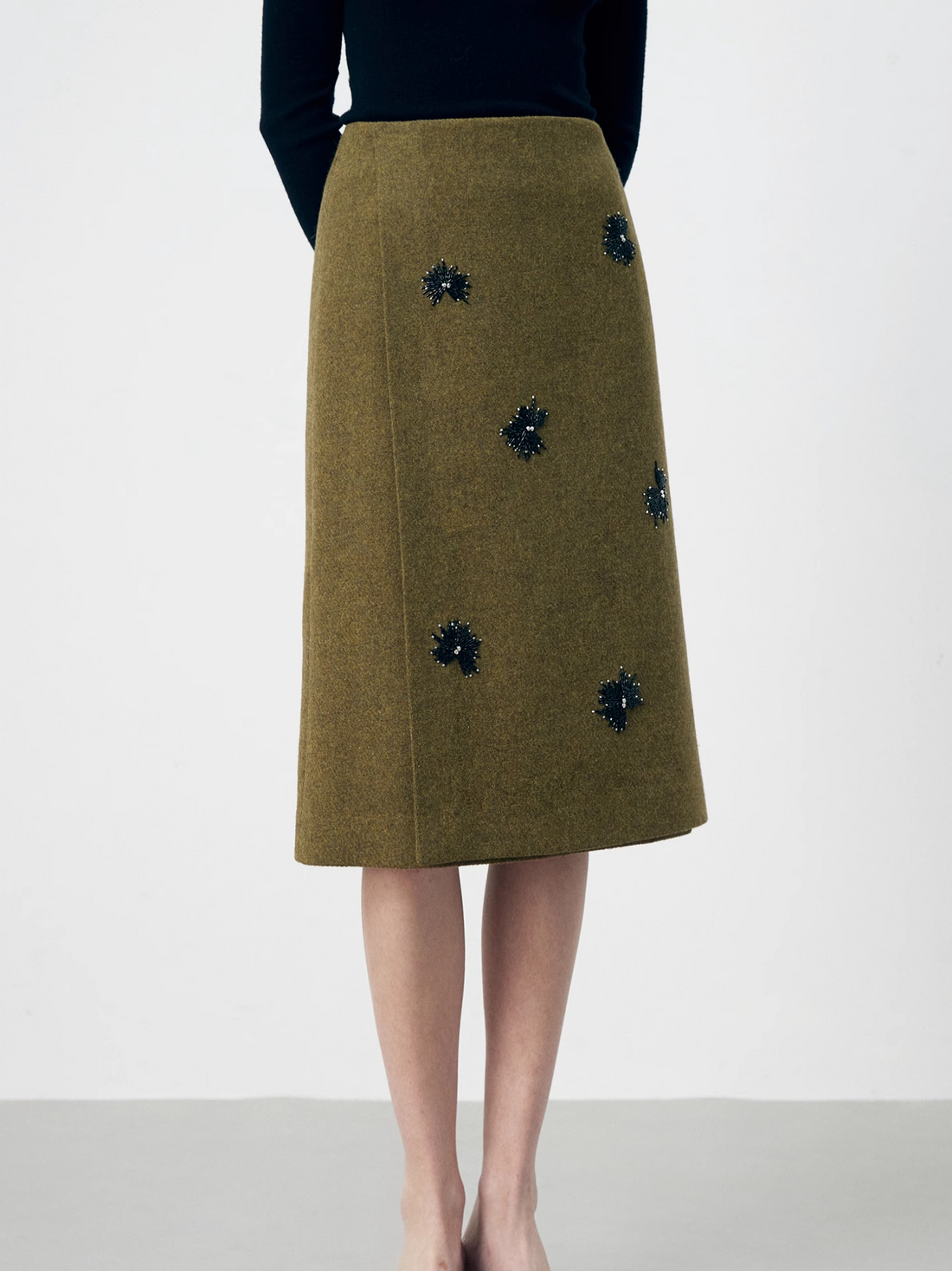 Japanese Hand-Beaded Firework Wool Skirt – Exclusive Custom-Spun Multicolor Premium Wool Blend